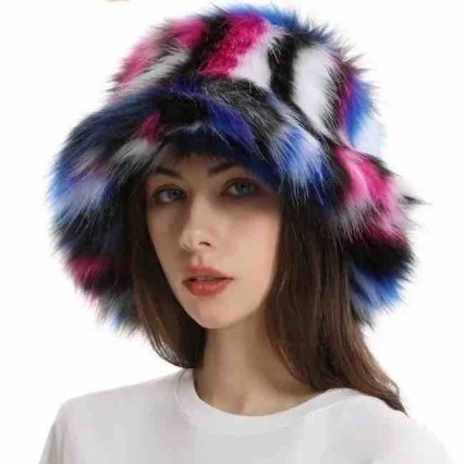 packable Fuzzy Bucket Hat Winter Plush Faux Fur colorful plush fluffy furry wide brim bucket hats for women packable Fuzzy Bucket Hat Winter Plush Faux Fur colorful plush fluffy furry wide brim bucket hats for women