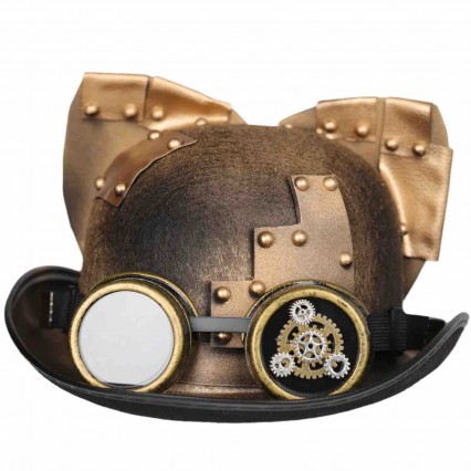 ready to ship men women unisex Gears Removable glasses and ears steam punk hats Gothic Costume top hat ready to ship men women unisex Gears Removable glasses and ears steam punk hats Gothic Costume top hat