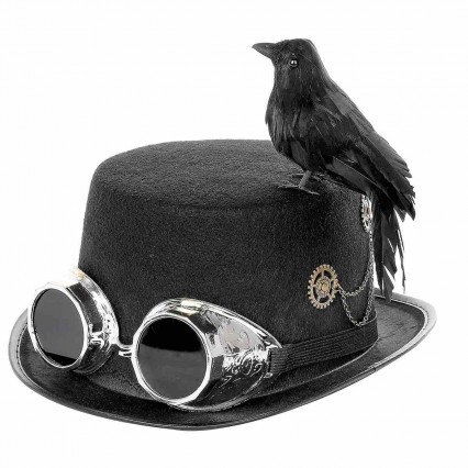 ready to ship new men women Unisex gear Gothic glasses Vintage black Steampunk crow Top Hats Halloween Costume steam punk hat ready to ship new men women Unisex gear Gothic glasses Vintage black Steampunk crow Top Hats Halloween Costume steam punk hat