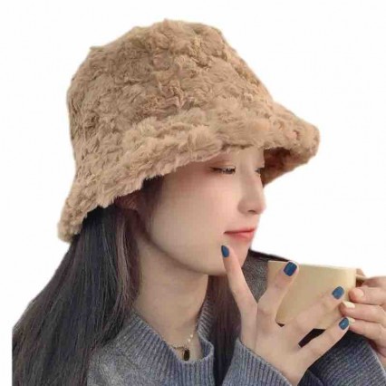 Winter artificial floral Wool Fluffy Plush Bucket Hat Thick fuzzy bucket hat Cap for Skiing Cycling Camping Hiking Winter artificial floral Wool Fluffy Plush Bucket Hat Thick fuzzy bucket hat Cap for Skiing Cycling Camping Hiking