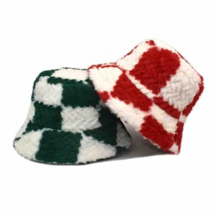 Winter artificial rabbit fur grid Fluffy Plush Bucket Hat Thick fuzzy bucket hat Cap for Skiing Cycling Camping Hiking Winter artificial rabbit fur grid Fluffy Plush Bucket Hat Thick fuzzy bucket hat Cap for Skiing Cycling Camping Hiking