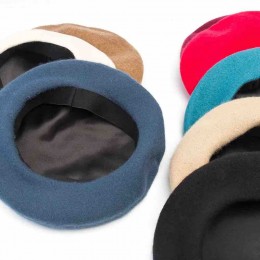 36 colors fashion women wool knitted satin lining adjustable elastic sweatband Beret Lovely Gift creative Berets Cap winter hats  36 colors fashion women wool knitted satin lining adjustable elastic sweatband Beret Lovely Gift creative Berets Cap winter hats