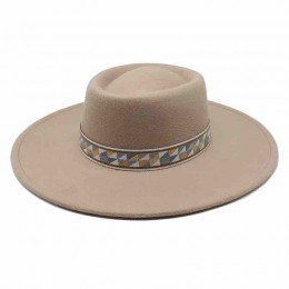 fashion Pork Pie men women unisex Flat Top boater hat 9.5cm Wide Brim Porkpie jazz Fedora Hat with ethnic band  fashion Pork Pie men women unisex Flat Top boater hat 9.5cm Wide Brim Porkpie jazz Fedora Hat with ethnic band