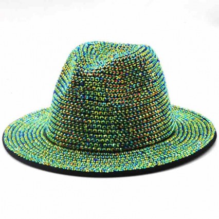 fashion trendy women shiny felt performance rhinestone fedora hats borsalino panama hat trilby jazz hat fashion trendy women shiny felt performance rhinestone fedora hats borsalino panama hat trilby jazz hat