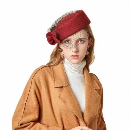 fashion trendy womens luxury hats wool felt mesh veil pillbox hat Women Church Derby Wedding beret Vintage Fascinators fashion trendy womens luxury hats wool felt mesh veil pillbox hat Women Church Derby Wedding beret Vintage Fascinators