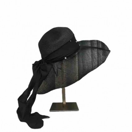 fashion women black sinamay Kentucky Derby Dress Floral Tea Party sun ladies hats wedding church wide brim with pearls ribbon fashion women black sinamay Kentucky Derby Dress Floral Tea Party sun ladies hats wedding church wide brim with pearls ribbon