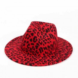 new fashion leopard pattern felt trilby red fedora hats women Wide Brim felt Panama travel hats  new fashion leopard pattern felt trilby red fedora hats women Wide Brim felt Panama travel hats