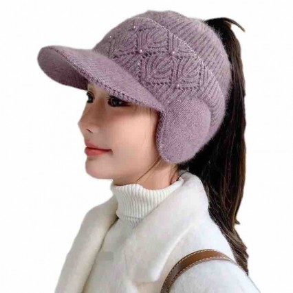 Ponytail Beanie for Women,Winter Warm womens pony tail hats earflap visor hat Soft Stretch Cable Knit sport beanie hats Ponytail Beanie for Women,Winter Warm womens pony tail hats earflap visor hat Soft Stretch Cable Knit sport beanie hats