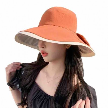 fashion spring and summer bowknot wide brim Bucket Hat for Women Stylish UPF 50+ UV protection Fisherman Sun Cap fashion spring and summer bowknot wide brim Bucket Hat for Women Stylish UPF 50+ UV protection Fisherman Sun Cap