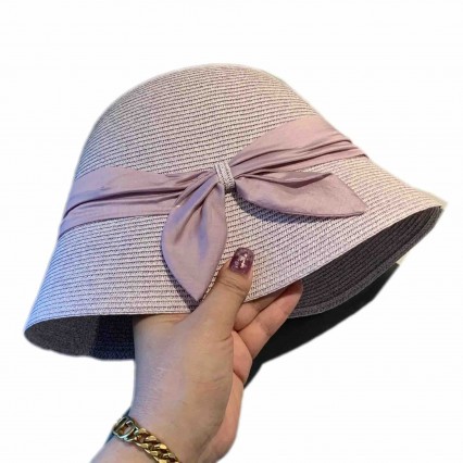 hot sell fashion women pink Straw bucket cloche Hat beach Upf50+ UV protection sun hat for travel with bowknot hot sell fashion women pink Straw bucket cloche Hat beach Upf50+ UV protection sun hat for travel with bowknot