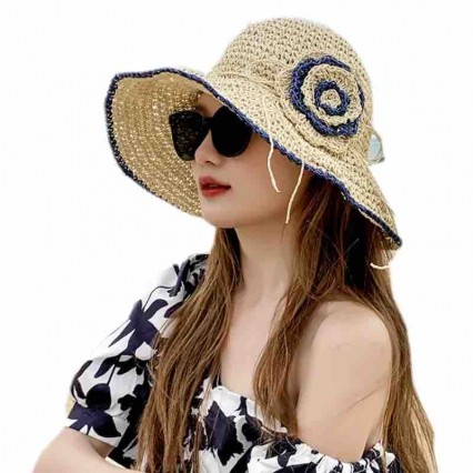 luxury fedora hats for women beach packable floral cloche Hats Upf50+ UV protection wide brim straw sun hat luxury fedora hats for women beach packable floral cloche Hats Upf50+ UV protection wide brim straw sun hat