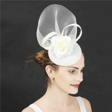 women ladies Sinamay Fascinator small white church hats Kentucky Derby Hat mesh floral Wedding cocktail royal party pillbox hat women ladies Sinamay Fascinator small white church hats Kentucky Derby Hat mesh floral Wedding cocktail royal party pillbox hat