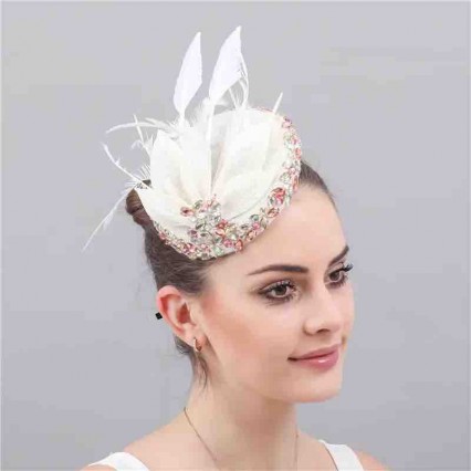 women ladies white Sinamay diamond Fascinator small white church hats Kentucky Derby Hat feather floral Wedding pillbox hat women ladies white Sinamay diamond Fascinator small white church hats Kentucky Derby Hat feather floral Wedding pillbox hat
