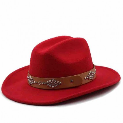 fashion chic retro men women 19 colors red felt rivet leather band western cattlemen cowgirl cowboy hat woman fashion chic retro men women 19 colors red felt rivet leather band western cattlemen cowgirl cowboy hat woman