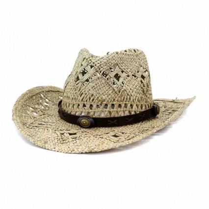 fashion mens Natural salt straw seagrass hand woven western cowboy hat straw sun hat with leather band fashion mens Natural salt straw seagrass hand woven western cowboy hat straw sun hat with leather band