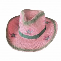 new fashion chic pink stars printed paper Straw cowgirl hat beach UPF 50+UV protection sun hat women woman cowboy hat  new fashion chic pink stars printed paper Straw cowgirl hat beach UPF 50+UV protection sun hat women woman cowboy hat