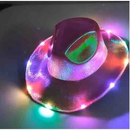 ready to ship new fashion halloween party pink Flashing BlinkyLights Light Up Iridescent Space Cowgirl Hat ready to ship new fashion halloween party pink Flashing BlinkyLights Light Up Iridescent Space Cowgirl Hat