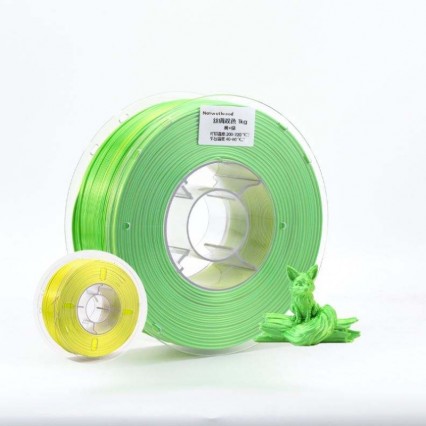 Lyjenny Bulk Filament 3D Printer Silk Filament Dual-color Multi-color Yellow+Green Filament 1.75mm 1KG Qualified Silky Texture
