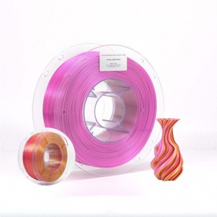 Lyjenny Bulk 3D Printer Filament 1KG 1.75mm Silk Texture Dual-Color Multi-Color Gold-Rose Qualified Plastic Rods