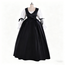 Outlander Season 2 Claire Fraser Cosplay Costume | Rococo Colonial Black Ball Gown