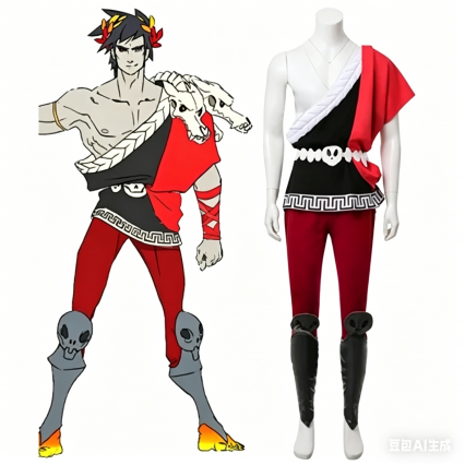 Hades Game Zagreus Cosplay Costume, Unisex Halloween Party Outfit Hades Game Zagreus Cosplay Costume, Unisex Halloween Party Outfit