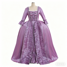 Marie Antoinette Purple Rococo Ball Gown, 18th Century Baroque Colonial Dress