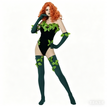 Poison Ivy Sexy Bodysuit Cosplay Costume, Women Girls Jumpsuit