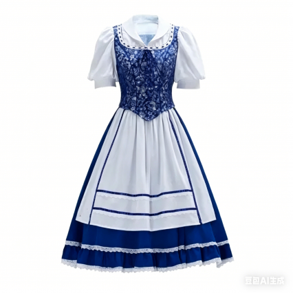 Beauty and the Beast Belle Opera Dancing Dress Uniform Cosplay Costume