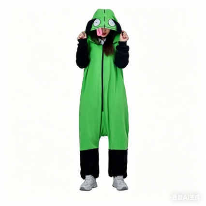 Invader Zim Cosplay Costume – Invader Zim Alien Onesie Pajamas for Adults & Teens