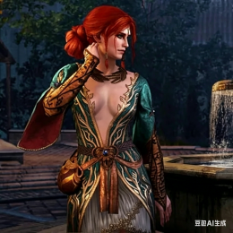 'The Witcher 3' Game Triss Merigold Gorgeous Dress Robe Cosplay Costume Suit