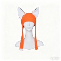 Anime Cosplay Headwear Adults Kawaii Animal Fox Hat with Ears Orange Halloween Carnival Party Role Play Cap