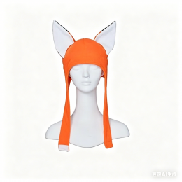 Anime Cosplay Headwear Adults Kawaii Animal Fox Hat with Ears Orange Halloween Carnival Party Role Play Cap