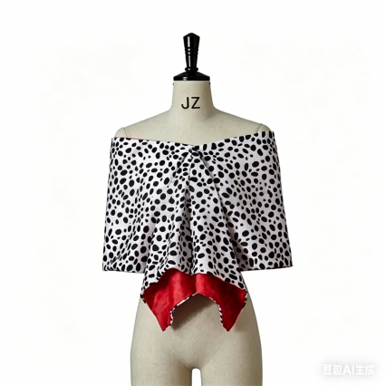 EnchantiCos Cruella Cosplay Costume Sexy Evening Dress Shawl Halloween