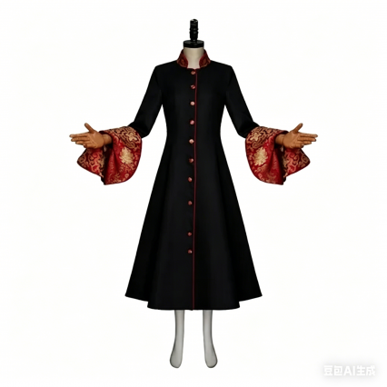 Medieval Vintage Stand Collar Pastor Robe Women Uniform Dress Coat Halloween Carnival Party Cosplay Costume Medieval Vintage Stand Collar Pastor Robe Women Uniform Dress Coat Halloween Carnival Party Cosplay Costume