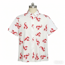 Movie Role Seinfeld Cosplay Lobster Printed Shirt Adult Men Casual Hawaiian Beach Tops Party Shirts