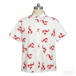 Movie Role Seinfeld Cosplay Lobster Printed Shirt Adult Men Casual Hawaiian Beach Tops Party Shirts