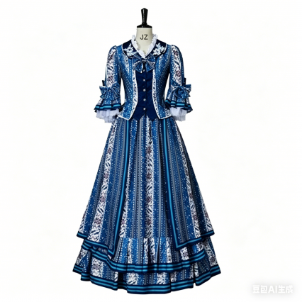 The Phantom of the Opera Cosplay Costume Vintage Medieval Floral Evening Party Ball Gown Stage Performance Dress The Phantom of the Opera Cosplay Costume Vintage Medieval Floral Evening Party Ball Gown Stage Performance Dress