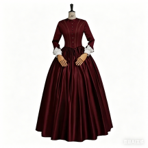 The Piano Ada Movie Role Cosplay Costume Medieval Vintage Red Long Dress Victorian Ladies Ball Gown
