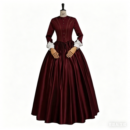 The Piano Ada Movie Role Cosplay Costume Medieval Vintage Red Long Dress Victorian Ladies Ball Gown