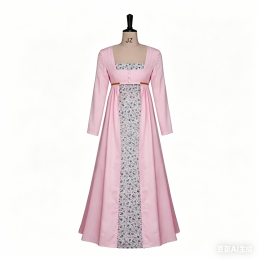 Victorian Medieval Cosplay Costume Women Regency Ball Gown Jane Austen Pastoral High Waistline Dress