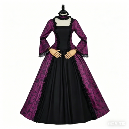Women's Renaissance Medieval Costume Gothic Retro Floral Print Ball Gown Victorian Party Theatre Cosplay Dress Women's Renaissance Medieval Costume Gothic Retro Floral Print Ball Gown Victorian Party Theatre Cosplay Dress