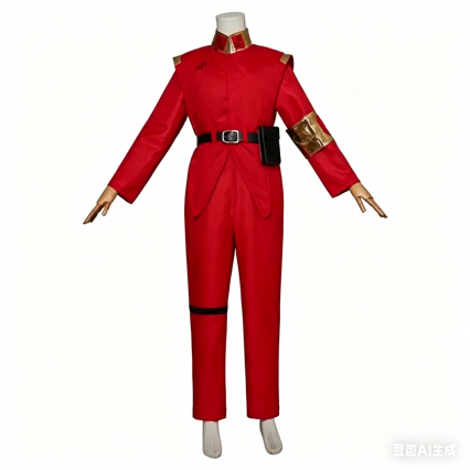 TV Series V visitors Cosplay Costume Men's Red Uniform Military Suits Halloween Carnival Role Play Outfits