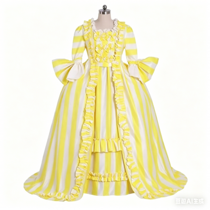 18th Century Marie Antoinette Rococo Ball Gown Dress England Court Party Carnival Yellow Dress Custom Made