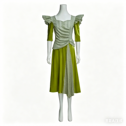 Musical Hadestown Cosplay Costume Women Green Dress Suit Broadway Performance Festival Outfits