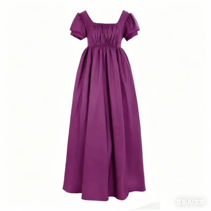 Simple Purple Regency style dress lady High Waistline Tea Gown Dress medieval dress custom made