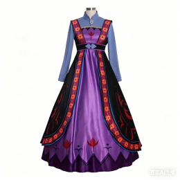 Snow Queen Anna Mother Queen Iduna Cosplay Dress Custom Made Elsa Sister Royal Costume