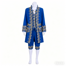 18th British Prince Costume, Medieval Men Blue Suit, Marie Antoinette Era Outfit Custom Made