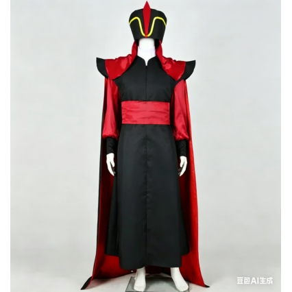Aladdin Jafar Villain Cosplay Costume, Adult Men's Halloween Outfit Custom Made Aladdin Jafar Villain Cosplay Costume, Adult Men's Halloween Outfit Custom Made