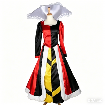 Alice in Wonderland Queen of Hearts Cosplay Costume, Women Fancy Dress Custom Made
