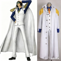 Anime One piece Aokiji Kuzan Navy Admiral Uniform Cosplay Costume adult Men Halloween Outfit